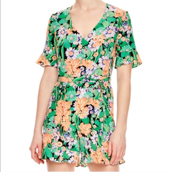 sandro floral jumpsuit